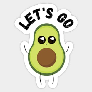 Let's Go avocado Sticker